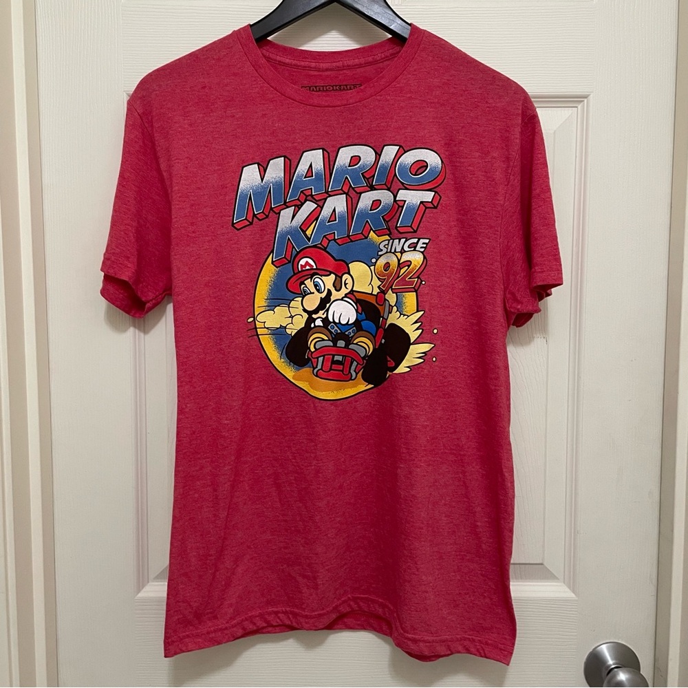 Men's Size Medium Mario‎ Kart T-Shirt Red Graphic T-Shirt Nintendo